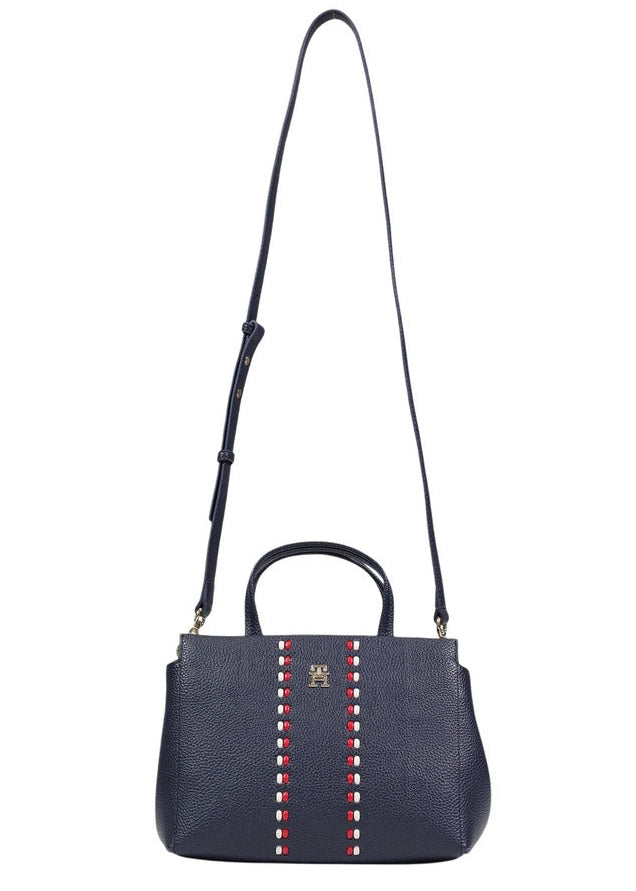 Borsa Donna Tommy Hilfiger Mini Satchel Blu con Tracolla