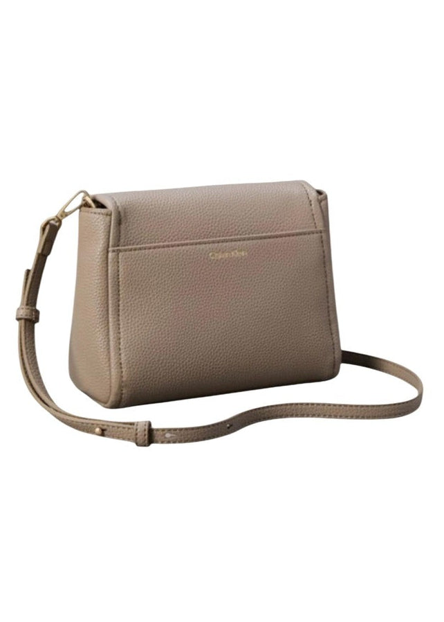 Borsa a Tracolla Calvin Klein Grigia con Bottoni Automatici