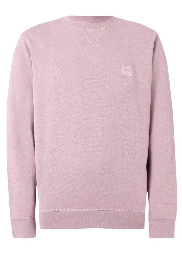 Felpa Uomo Boss Rosa in Cotone Minimal