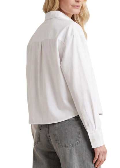 Camicia Donna Calvin Klein Jeans Bianca Maniche Corte con Tasca