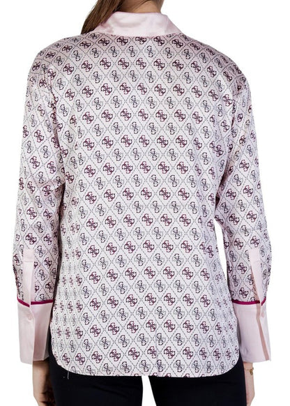 Camicia Donna Guess Rosa con Stampa e Bottoni