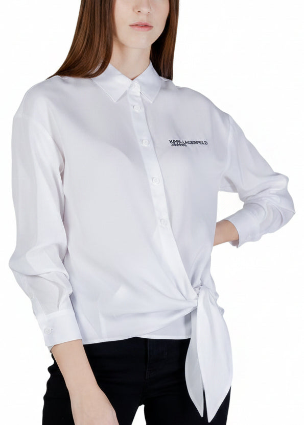 Camicia Donna Karl Lagerfeld Jeans Bianca in Lyocell