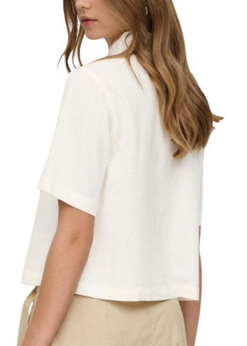Camicia Donna Only Bianca con Bottoni Maniche Corte