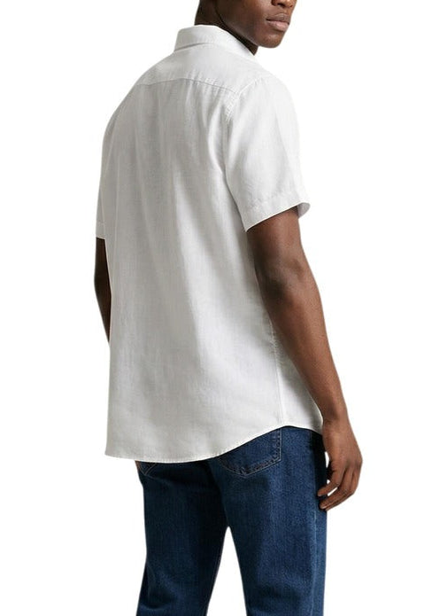 Camicia Uomo Calvin Klein Jeans Bianca in Lino e Lyocell
