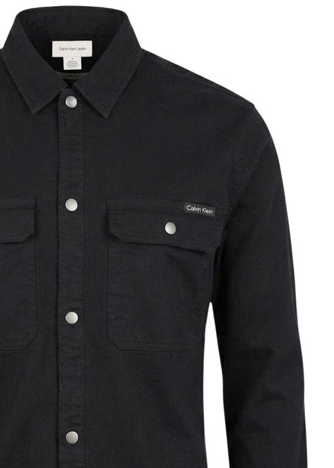 Camicia Uomo Calvin Klein Jeans Nera con Bottoni e Colletto Classico