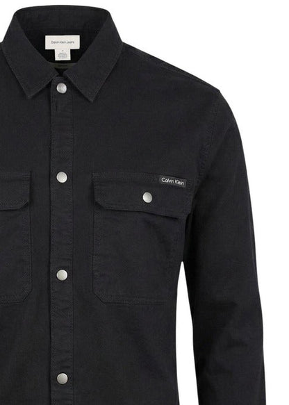 Camicia Uomo Calvin Klein Jeans Nera con Bottoni e Colletto Classico