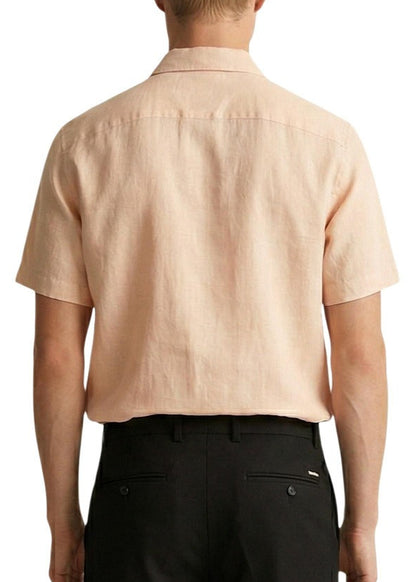 Camicia Uomo Gianni Lupo Rosa in Lino Maniche Corte