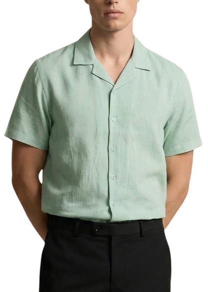 Camicia Uomo Gianni Lupo Verde in Lino Maniche Corte