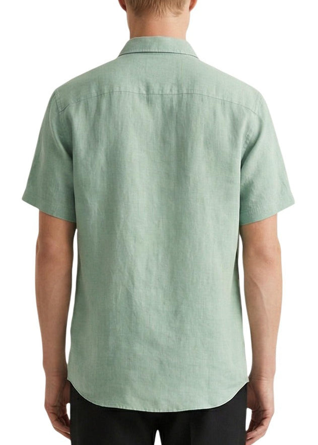 Camicia Uomo Gianni Lupo Verde in Lino Maniche Corte