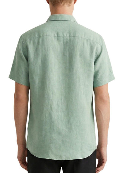 Camicia Uomo Gianni Lupo Verde in Lino Maniche Corte