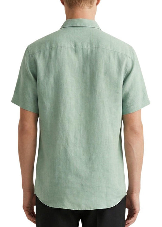 Camicia Uomo Gianni Lupo Verde in Lino Maniche Corte