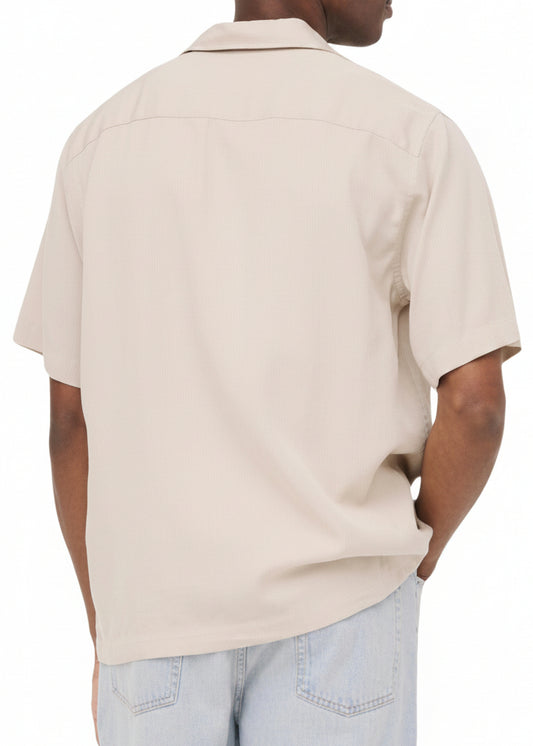 Camicia Uomo Only & Sons Beige Maniche Corte con Bottoni