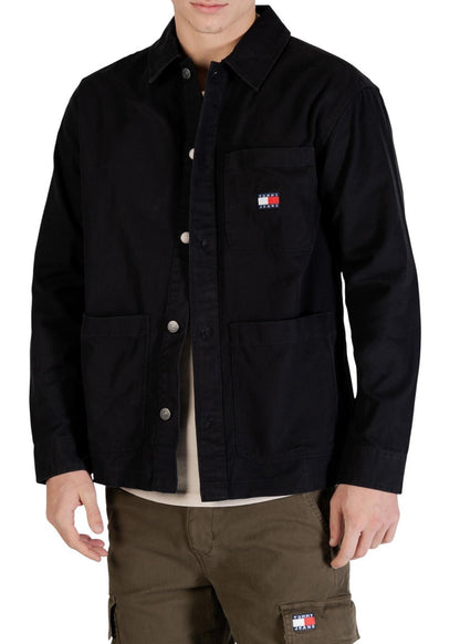 Camicia Uomo Tommy Hilfiger Jeans Nera in Cotone Organico