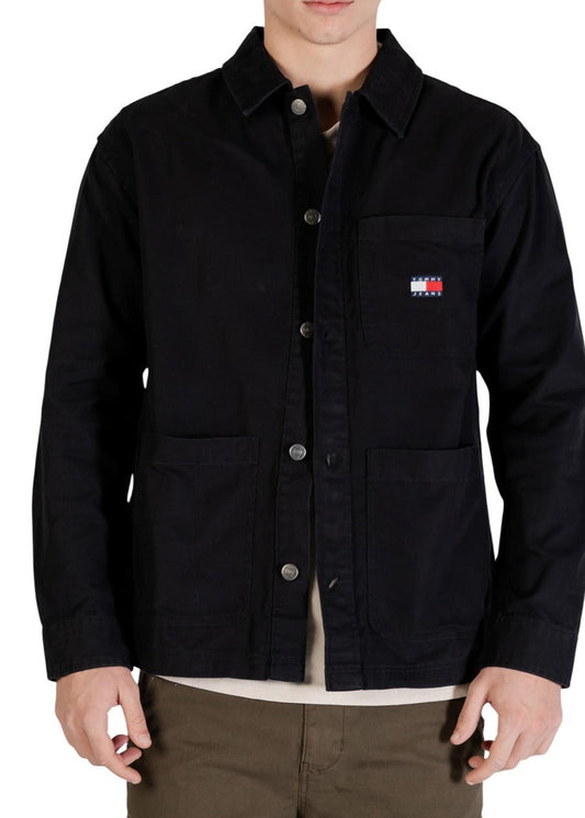 Camicia Uomo Tommy Hilfiger Jeans Nera in Cotone Organico