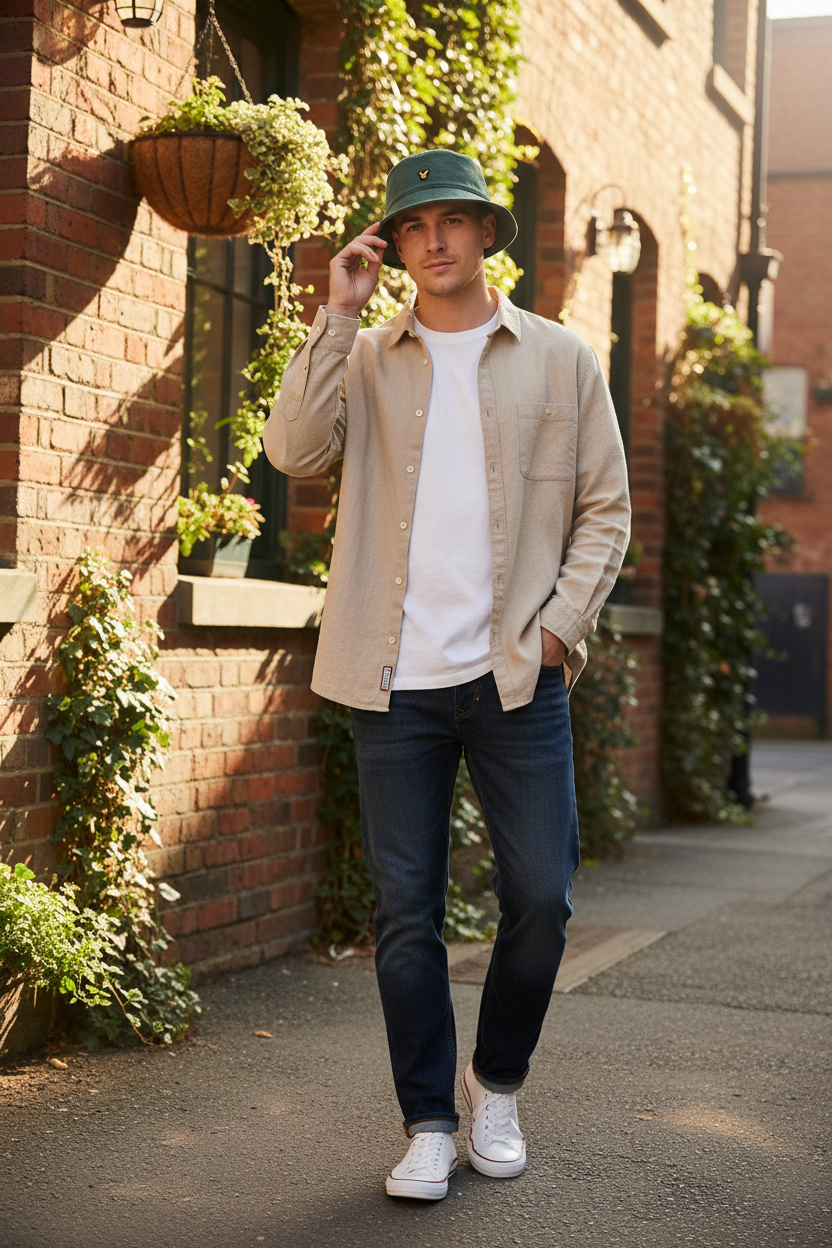 Cappello Uomo Lyle & Scott Verde in Cotone