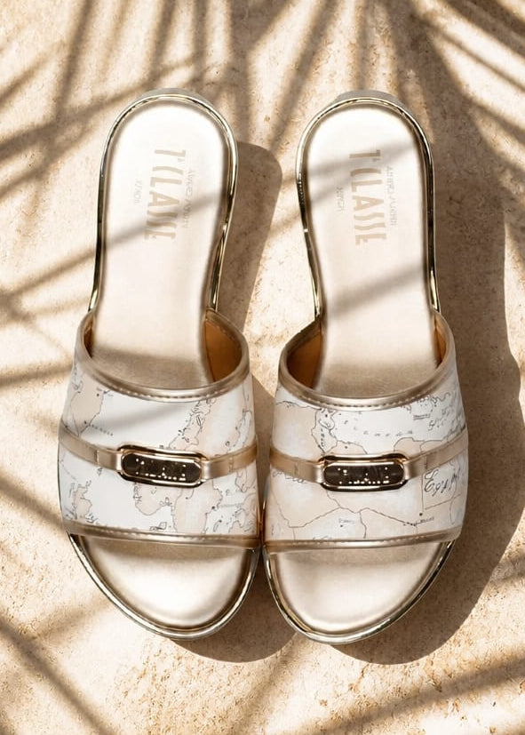 Ciabatte Donna Alviero Martini Prima Classe Beige con Stampa