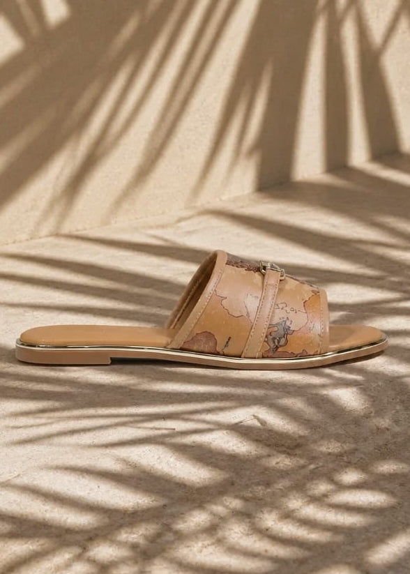 Ciabatte Donna Alviero Martini Prima Classe Beige con Stampa