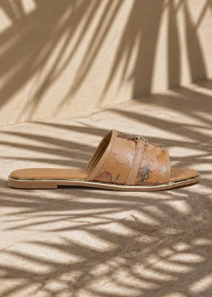 Ciabatte Donna Alviero Martini Prima Classe Beige con Stampa