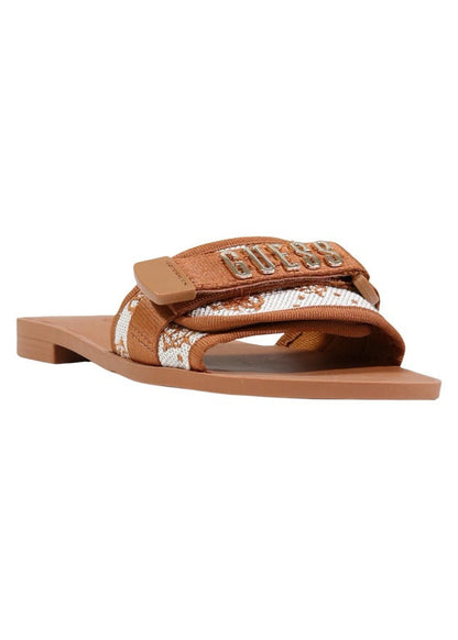 Ciabatte Donna Guess Cammello con Stampa