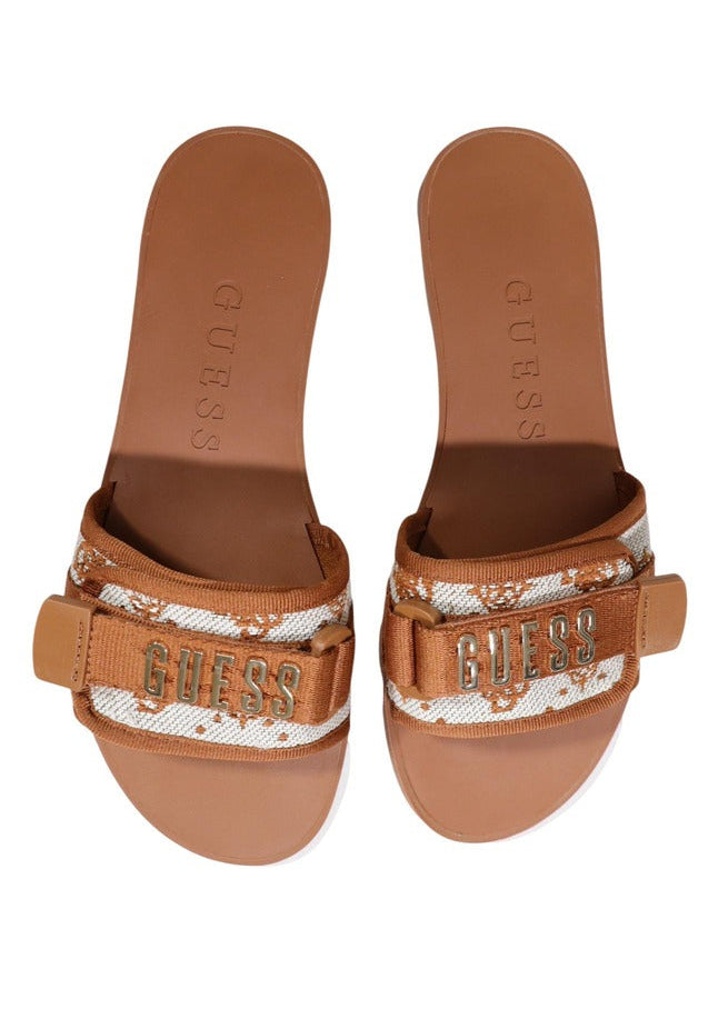 Ciabatte Donna Guess Cammello con Stampa