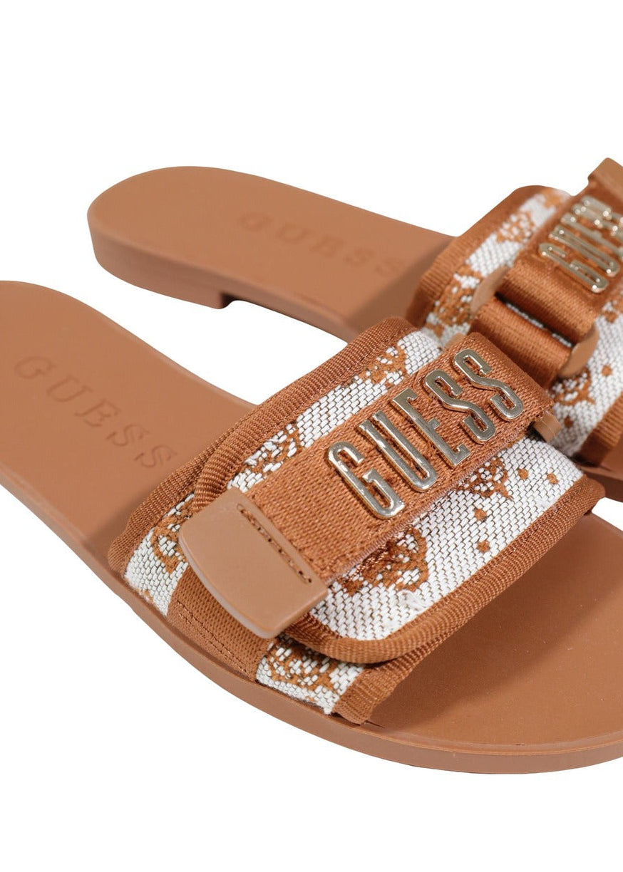Ciabatte Donna Guess Cammello con Stampa