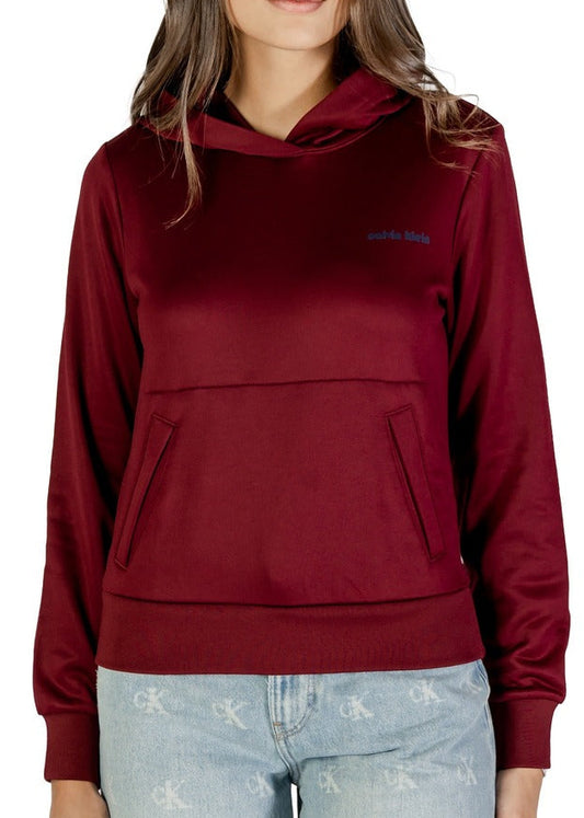 Felpa Donna Calvin Klein Bordeaux con Cappuccio