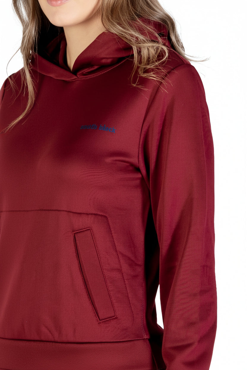 Felpa Donna Calvin Klein Bordeaux con Cappuccio