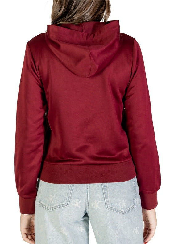 Felpa Donna Calvin Klein Bordeaux con Cappuccio