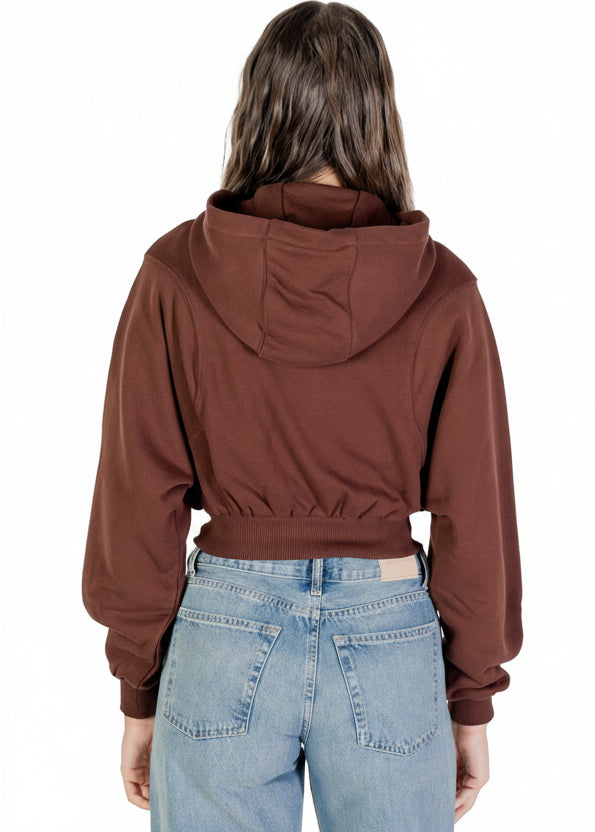 Felpa Donna Tommy Hilfiger Jeans Marrone in Cotone Organico con Cappuccio
