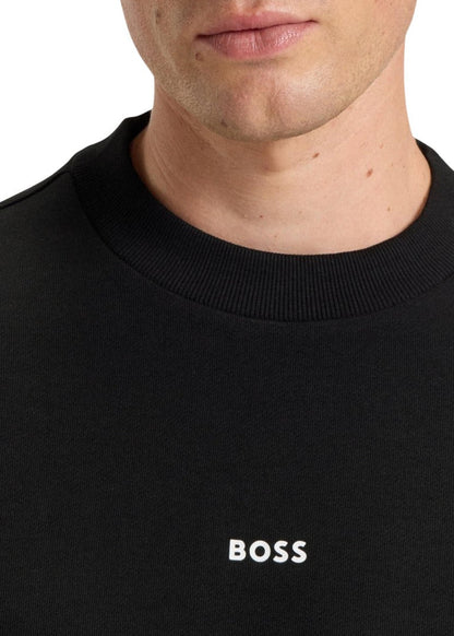 Felpa Uomo Boss Nera in Cotone