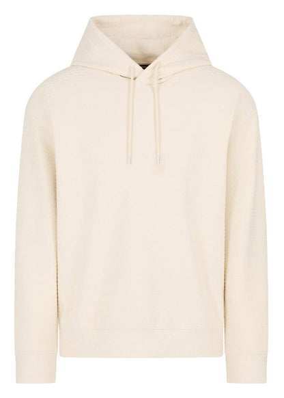 Felpa Uomo Emporio Armani Bianca con Cappuccio in Tessuto Misto