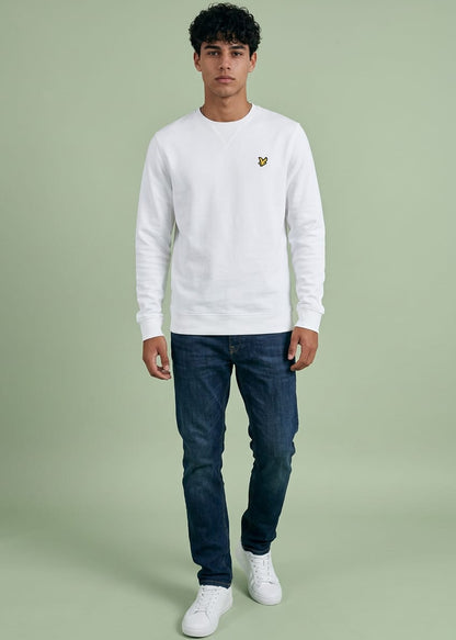Felpa Uomo Lyle & Scott Bianca con Stampa in Cotone
