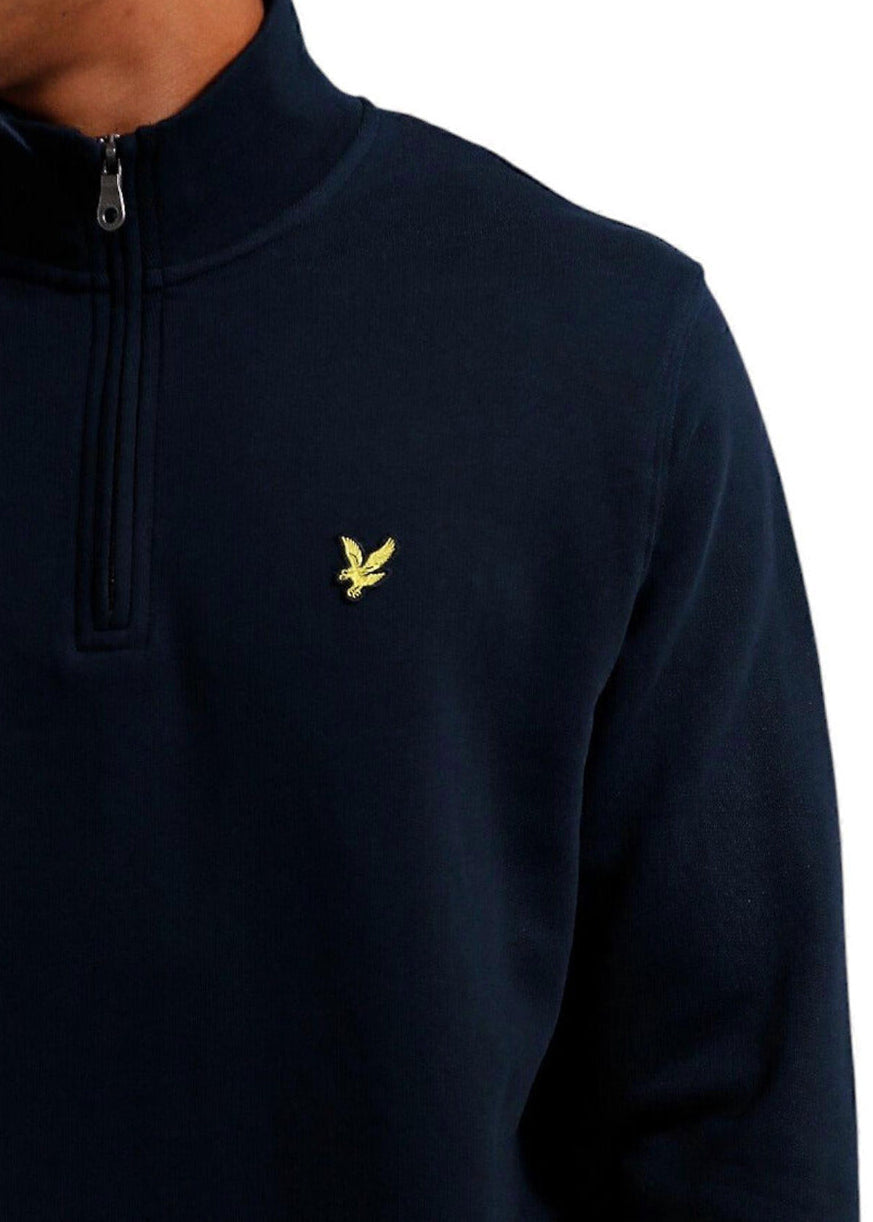 Felpa Uomo Lyle & Scott Blu con Zip e Collo Alto