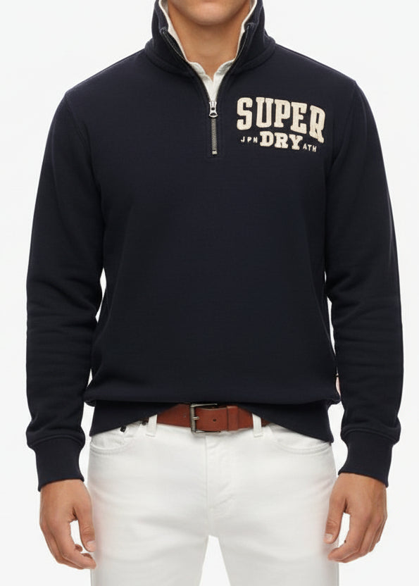 Felpa Uomo Superdry Blu con Stampa in Cotone