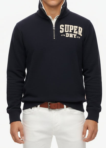 Felpa Uomo Superdry Blu con Stampa in Cotone