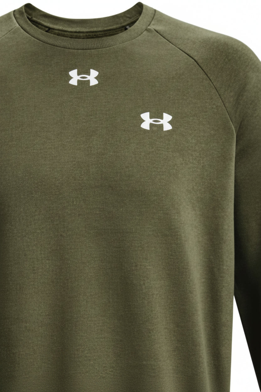 Felpa Uomo Under Armour Verde in Cotone Misto