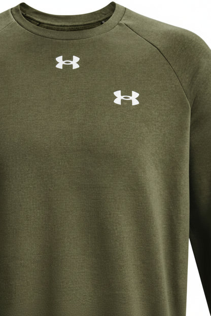 Felpa Uomo Under Armour Verde in Cotone Misto