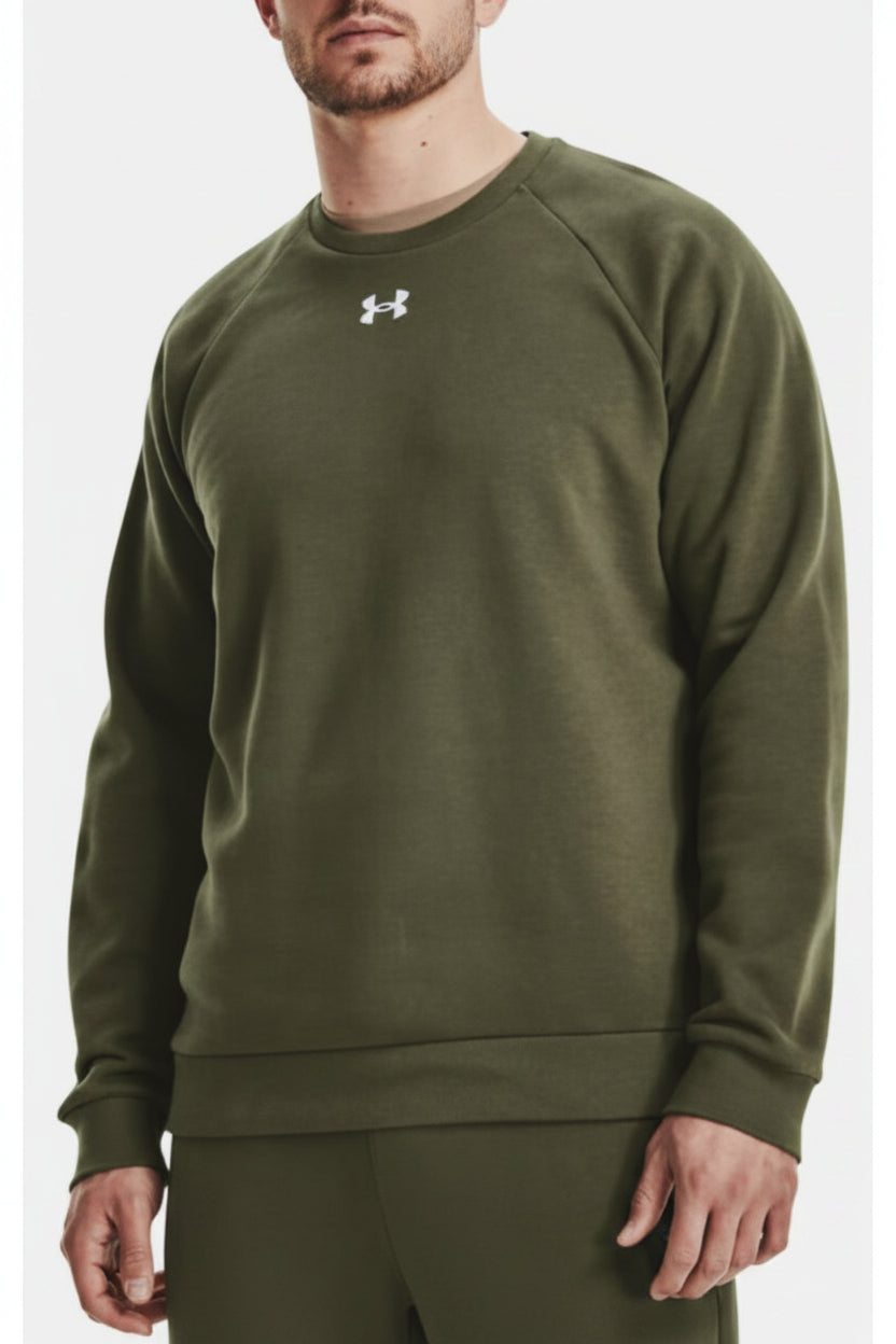 Felpa Uomo Under Armour Verde in Cotone Misto
