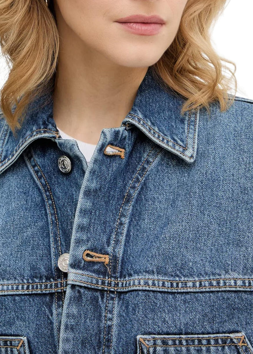 Giacca Donna Calvin Klein Jeans in Denim Blu con Bottoni