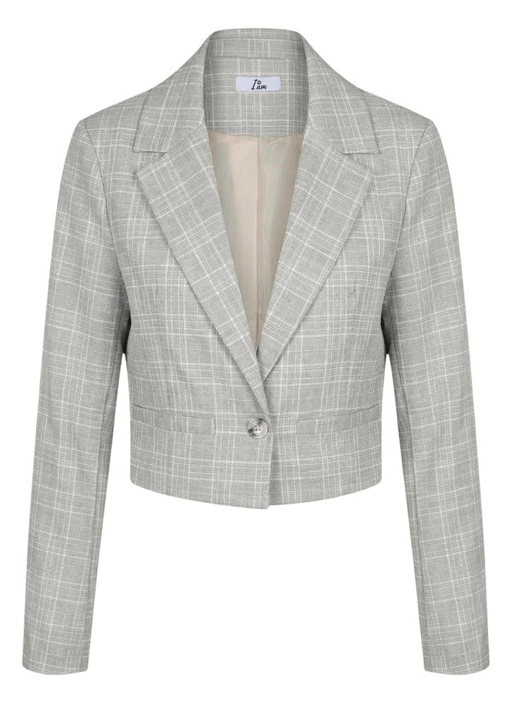Giacca Donna I Am Beige a Quadri con Bavero
