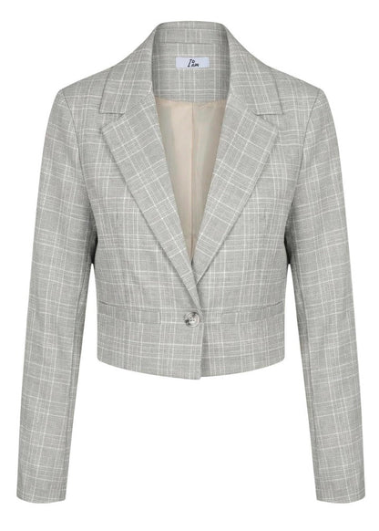 Giacca Donna I Am Beige a Quadri con Bavero