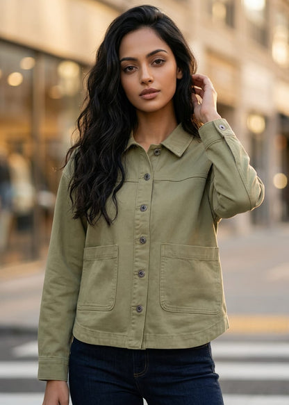 Giacca Donna Vero Moda Verde in Cotone