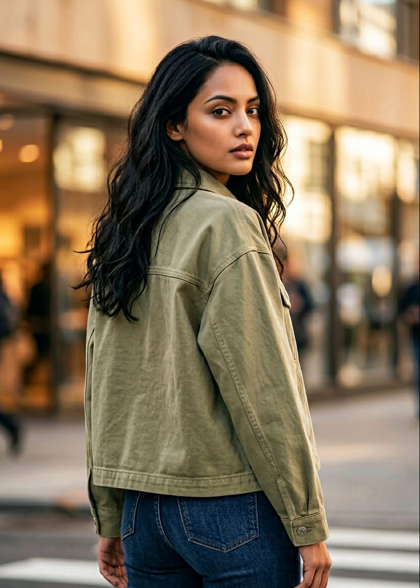 Giacca Donna Vero Moda Verde in Cotone