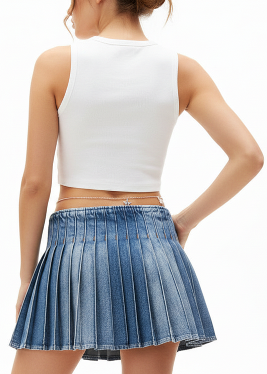 Gonna Donna Tommy Hilfiger Jeans Blu in Cotone