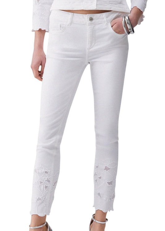 Jeans Donna Liu Jo Bianchi con Zip e Bottone