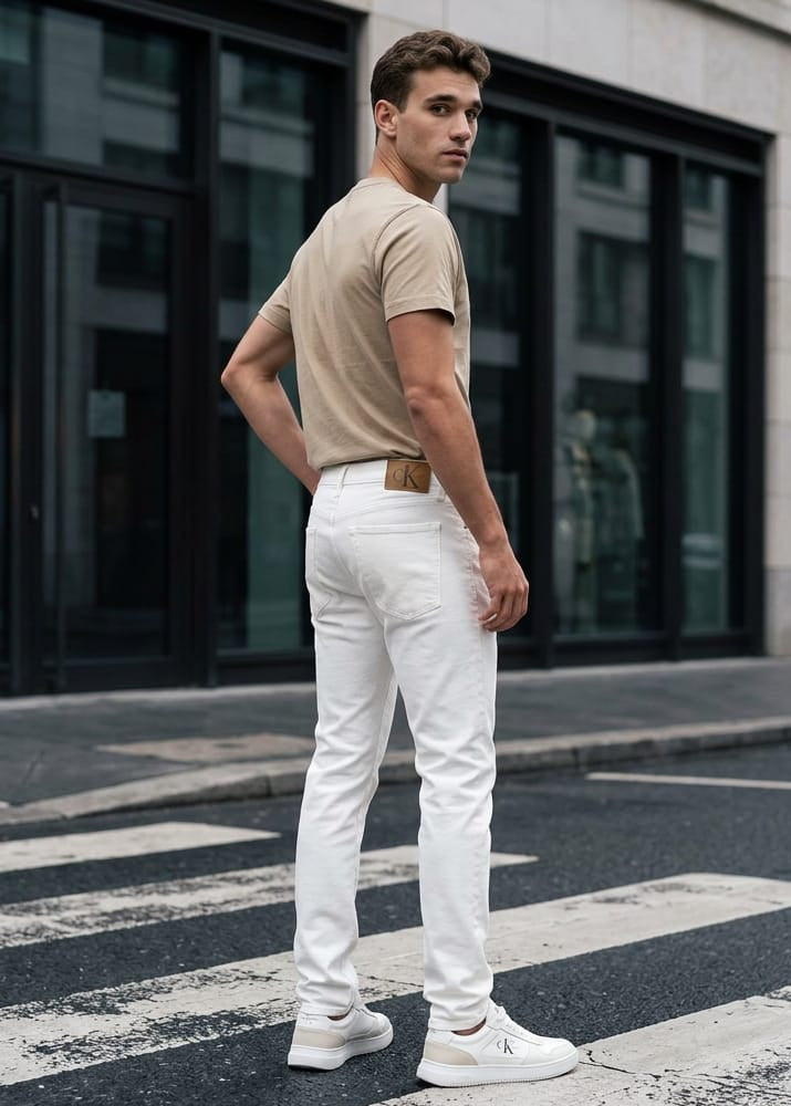 Calvin Klein Jeans Herrenjeans Weiß aus Baumwolle