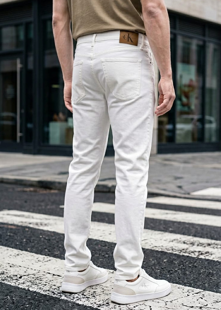 Calvin Klein Jeans Herrenjeans Weiß aus Baumwolle