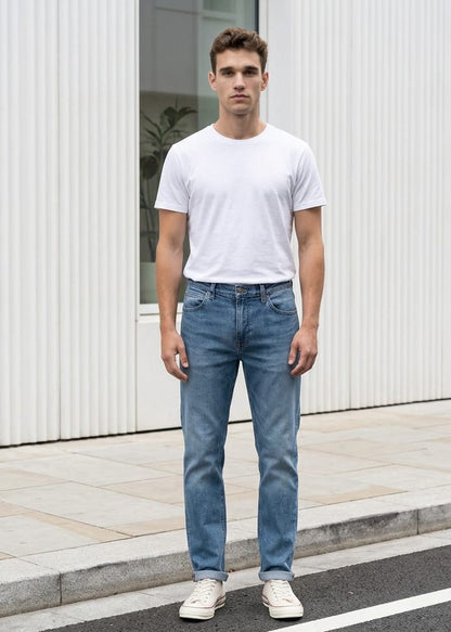 Jeans Uomo Lee Blu in Cotone Stretch