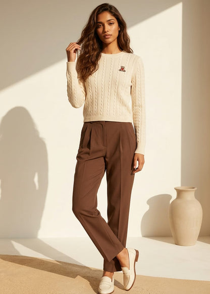 Maglia Donna Jacqueline De Yong Beige a Maniche Lunghe