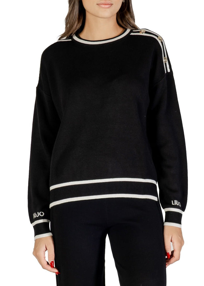 Maglia Donna Liu Jo Nera a Maniche Lunghe con Scollo Tondo